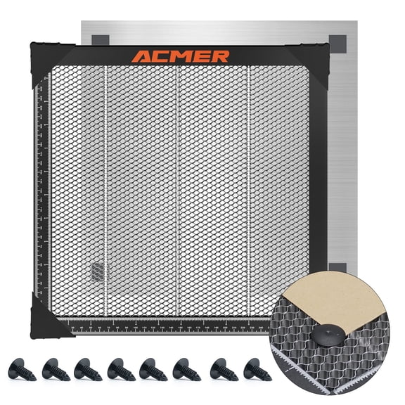 ACMER Honeycomb Laser Bed Honeycomb Working Table with Aluminum Panel Large Honeycomb Panel for Laser Cutter Engraver Accessories,Desktop Protection(Working Area 440*440 mm)