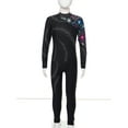 thumbnail image 3 of iiniim Girls Athletic Gymnastics Dance Unitard Sparkly Long Sleeve Leotard Full Body Jumpsuit 6-16 Black 16, 3 of 7
