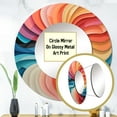 thumbnail image 3 of Designart "Chromatic Elixir Opt Art wall decor VIII" Abstract Spirals Rund Mirror For Wall Decor - Large Multi-Color Round Printed Mirror - Mid-Century Round Mirror 36" x 36" Inch, 3 of 5