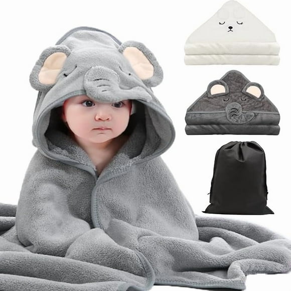 ZYNERY 2Pcs Baby Hooded Towels Newborn Girl Boy, Ultra Soft Hooded Bath Towel for baby 80*80cm