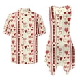 thumbnail image 7 of Psesaysky Love Heart Stripe Mens Shorts Sleeve Shirt &Womens Sleeveless Flowy Tunic Dress Valentine's Day Couples Matching Hawaiian Luau Outfit His and Her Outfits with Pockets, 7 of 7