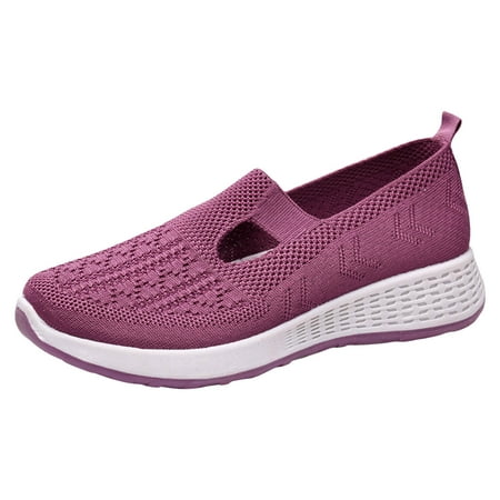 

Blphud Womens Casual Sneakers Summer Shoes for Women 2024 Womens Sneakers Women Women Casual Shoes Fashionable New Pattern Simple and Pure Color Non Slip Mesh Breathable Versatile Shoe Purple 38