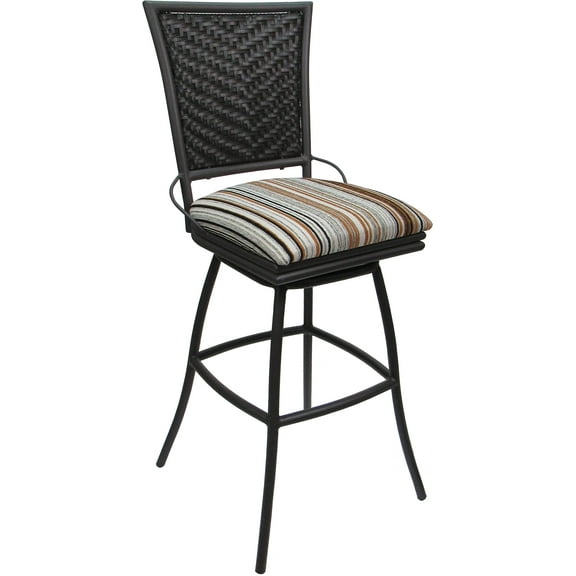 Outdoor Indoor Swivel Bar Stool 30" Erin NO Arms - Driftwood Nutmeg - Gray