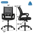 thumbnail image 2 of CL.HPAHKL Ergonomic Desk Chair, Mid-Back Mesh Office Chair with Wheels, Rolling Swivel Computer Task Chair for Home Office, Fixed Armrests, Tilt & Height Adjustable, Black, 2 of 7