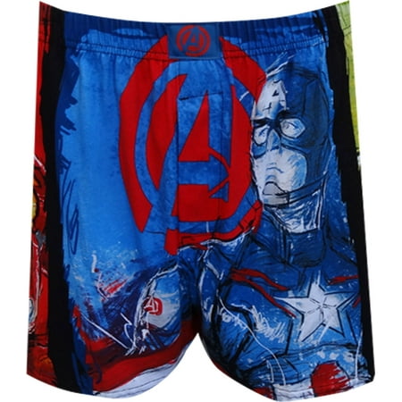 Marvel Comics Avengers Cast Sketch Boxer Shorts