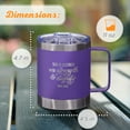 thumbnail image 2 of She is Clothed with Strength & Dignity Proverbs 31 Woman Purple Sunflower Camp Style Travel Mug for Women (11 oz Double Wall Vacuum Insulated Coffee Mug with Lid and Handle), 2 of 7