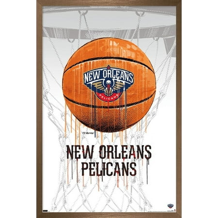 NBA New Orleans Pelicans – Drip Basketball 21 Wall Poster 14.725 x 22.375 Framed