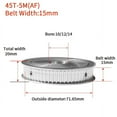 thumbnail image 1 of 45Teeth HTD5M Synchronous Timing Pulley Bore10/12/14mm Width15mm45T HTD5M Gear AF Keyway Timing Pulley bore keyway diameter4/5mm ,Easy Installation, 1 of 1