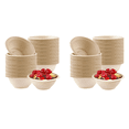 thumbnail image 1 of 200Pcs Strong Disposable Paper Bowls,350Ml Disposable Sugarcane Paper Bowls Brown Super Rigid Biodegradable, 1 of 5