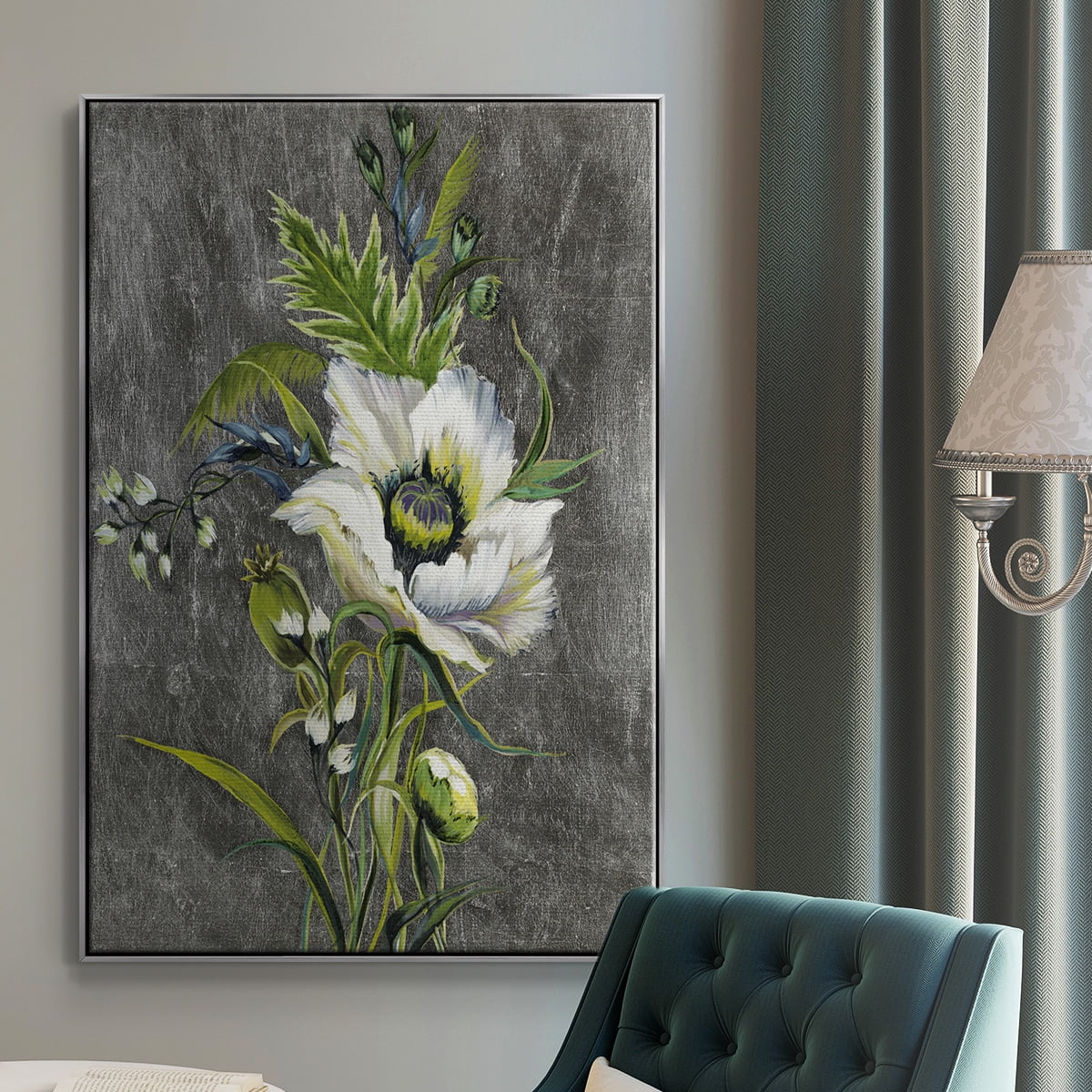 Sunny Sunday II Framed Premium Gallery Wrapped Canvas - Ready to Hang - 25 x 37 - Silver Floating Frame