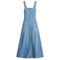 thumbnail image 5 of Womens Dress Women's Collar Button Denim Dress V Neck Sleeveless Loose Fit Casual Long Dress Overalls Solid BU2 S, 5 of 6
