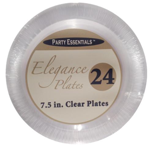 Elegance Clear Plastic Lunch Plates, 7.5", 24 Count