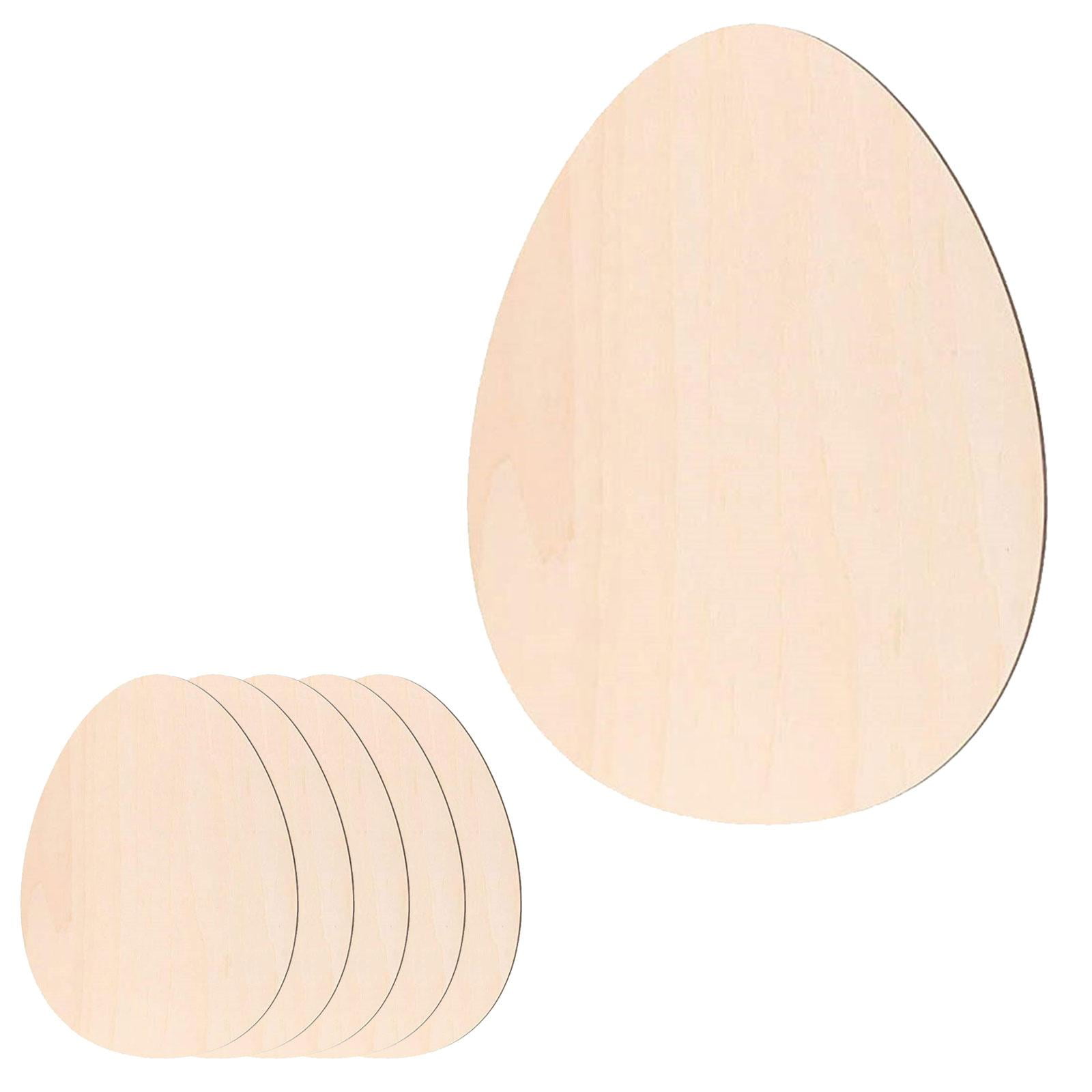 Yunhgft 6 Pieces Wooden Easter Egg for Kids Painting Egg Shaped Wooden Egg Slices Wooden