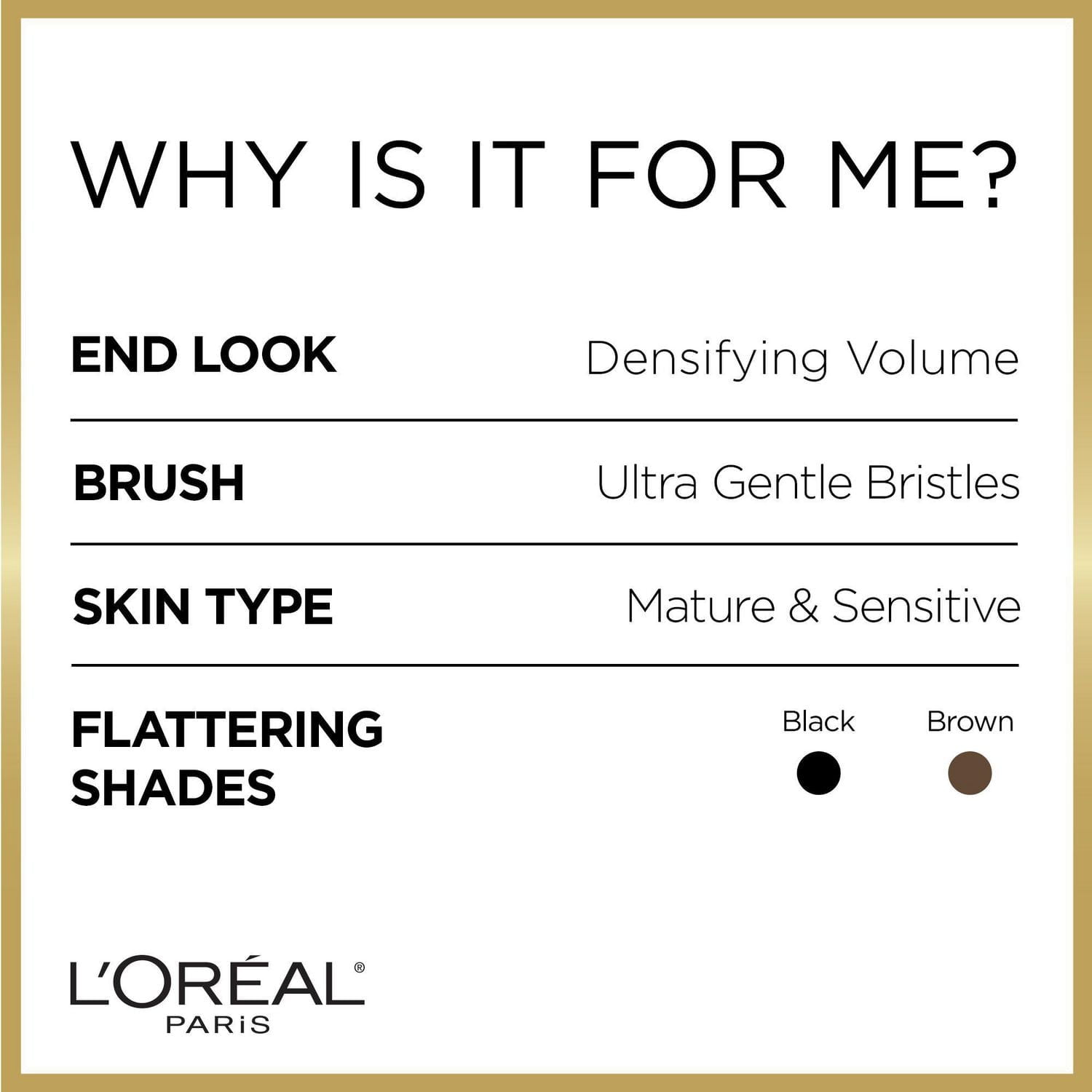 L'Oréal Paris Age Perfect Mascara Densifiant, Infusé à L'Huile de Jojoba, Pour Les Yeux Sensibles, Noir, 8.4  ML