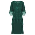 thumbnail image 2 of Miutii Womens 2pcs Elegant Plus Size Dress Set Evening Cocktail Mother's Dress Embroidery Lace Cover Green S, 2 of 9