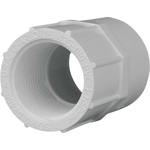 Charlotte Pipe PVC 02101 1000HA Pipe Adapter, White