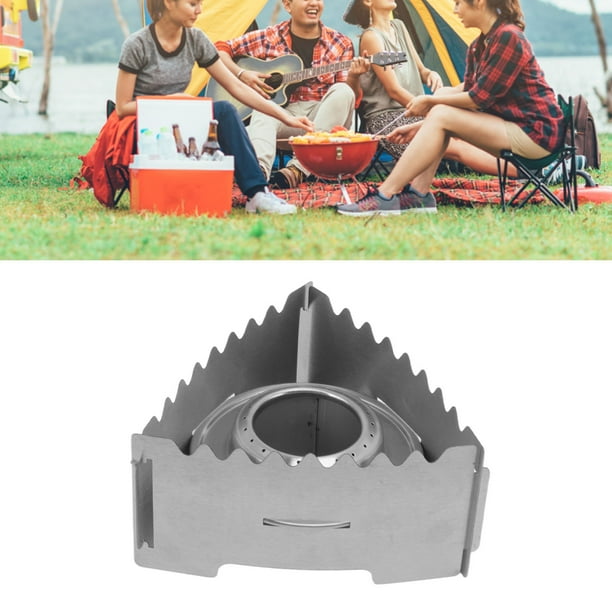 Estufa de Camping Portátil de Acero inoxidable para acampar, Senderismo, Mochilero, Barbacoa