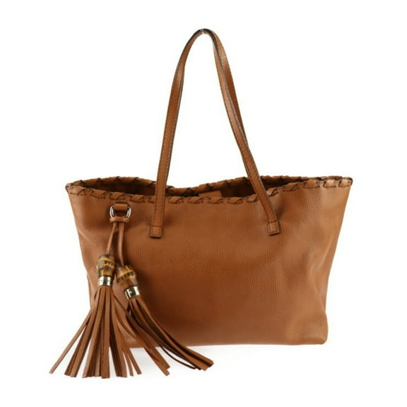 Pre-Owned GUCCI Bamboo Tote Bag 354665 Leather Brown Shoulder Tassel 2421033007135R1
