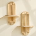 thumbnail image 5 of 2Pcs Boho Shelves Wall Decor Mid Century Modern Decorative Floating Shelves 11.81inch with Ledge for Indoor Decoration Holding Planter Ornaments (Style 2), 5 of 10
