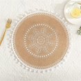 thumbnail image 5 of 4pcs Bohemian Style Round Heat-Insulating and Scalding-Proof Dining Mat with Diameter of 38cm Anti-Skid Tassel, 5 of 5