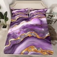 thumbnail image 3 of Feelyou Chic Glitter Marble Teens Twin Sheet Set, Abstract Ombre Plum Marbling Bedding, 3 of 8