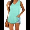 thumbnail image 1 of Camisetas Sin Mangas con Cuello en V para Mujer, Verde , Talla S, 1 of 6