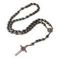thumbnail image 1 of Collar de Cuentas de Oración Estilo Europeo y Medieval Tejido a Mano Joyería Color Café, 1 of 3