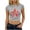 *Gray, variant on Women's Lily Flower Print Crop Top,Ladies Short Sleeve Crew Neck Slim Fit Tee,Casual Summer Y2K T-Shirt for Women,Black,S-2XL
