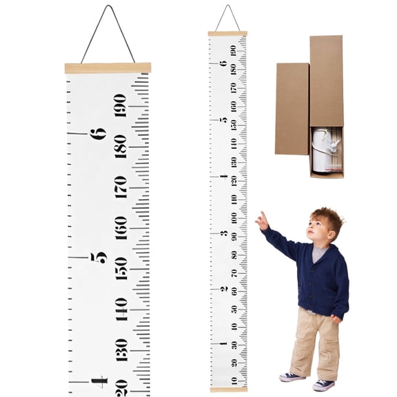 Height Wall Chart 7.87 × 78.74 in , Little Mind Measurement Growth Chart with String for Easy Hanging, Rollable Little Minds Wall Height Chart, Modern Minimalist Design with Accurate Scales