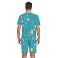 thumbnail image 6 of joogoo Men's Pajama Set Ocean Fish Jellyfish Seashell V-Neck Pj Shorts Set 2 Piece Loungewear Sleepwear L, 6 of 7