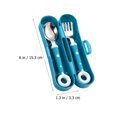 thumbnail image 3 of 1 Set Kids Tableware Silicone Handle Learning Spoon Fork Toddler Eating Tool, 3 of 9