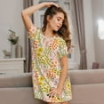 thumbnail image 3 of Fotbe wild meadow flowers Pattern Women's Cotton Nightgown Sleepwear Short Sleeves Shirt Casual Print Sleepdress, 3 of 6