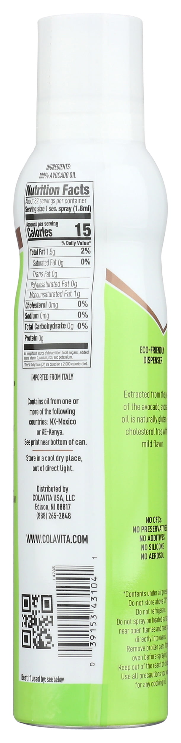 (Pack of 6), Colavita Avocado Oil Spray , 5 fl oz