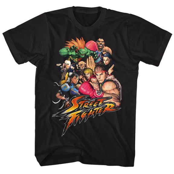Street Fighter Stftr Black Adult T-Shirt 2Xlt