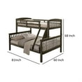 thumbnail image 5 of Bruke Twin/Full Size Bunk Bed with Ladder- Slatted Gray Solid Hardwood, 5 of 6