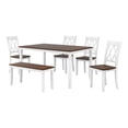 thumbnail image 5 of Nica 6pc Dining Set Dining Table 4x Side Chairs And Bench - White, 5 of 16