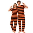 thumbnail image 7 of Family Halloween Pajamas Matching Sets, Orange Black Stripe Print Soft Short Sleeve Top and Long Pants Halloween Pajamas for Family, 2 Piece Holiday Sleepwear Halloween Family Pjs Set, 7 of 7