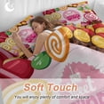thumbnail image 3 of Colorful Candy Twin Size Comforter Set, Cake Sweet Shop Chocolate Sticks Fruit Bedding for All Seasons, 4 Pcs Bed Set, 1 Quiltcover (68"x86") ,1Sheet(67"x116"), 2Pillowcases (30"x20"), 3 of 12