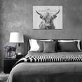 thumbnail image 3 of HFDF Farmhouse Highland Cow Wall Art Black and White Cow Bathroom Pictures Decor Rustic Cattle Canvas Painting Country Cow Decorations Artwork for Living Room Kitchen Bedroom 10x8inch Framed, 3 of 7