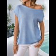 thumbnail image 4 of Jersey de Punto de Corta con Hombros Descubiertos para Mujer, Azul , Talla XL, 4 of 8