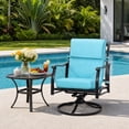 thumbnail image 3 of Aoodor 4-Piece Outdoor Chair Cushions 45 x 22 x 4 Inch Patio Furniture Seat Cushion - Blue, 3 of 10