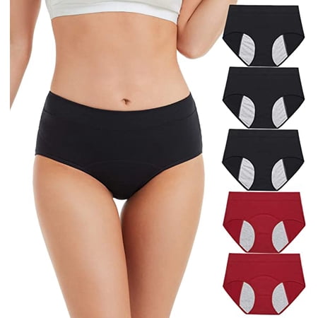 Women s Underwear Leak Proof Menstrual Underwear Cotton Overnight Panties 5 pcs