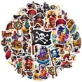 thumbnail image 2 of 35pcs-50pcs Colorful Kids Stickers Pirate Animal Stickers Skull Pack for Luggage Phone Laptop, 2 of 9