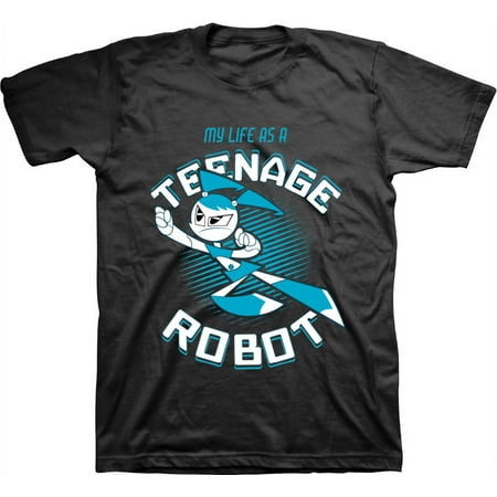 Mens Nickelodeon Teenage Robot Shirt - Retro Nick My Life as a Teenage Robot tee - Classic Nick Graphic T-Shirt (Black, XX-Large)