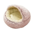 thumbnail image 2 of Mascota Perrera Cama relajante Nido redondo Peluche cálido Snooze 60cm Rosa Yuyangstore felpa gatos perros cama, 2 of 8