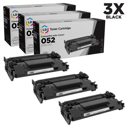 LD Compatible Toner Cartridge Replacement for Canon 052 2199C001 (Black  3-Pack)