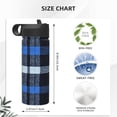 thumbnail image 5 of 18oz Thermal Space Pot With Straw Stainless Steel Thermos Cup Double Insulation For Outdoor Sports Commuting Camping Argyle Plaid Doderblue_4, 5 of 8