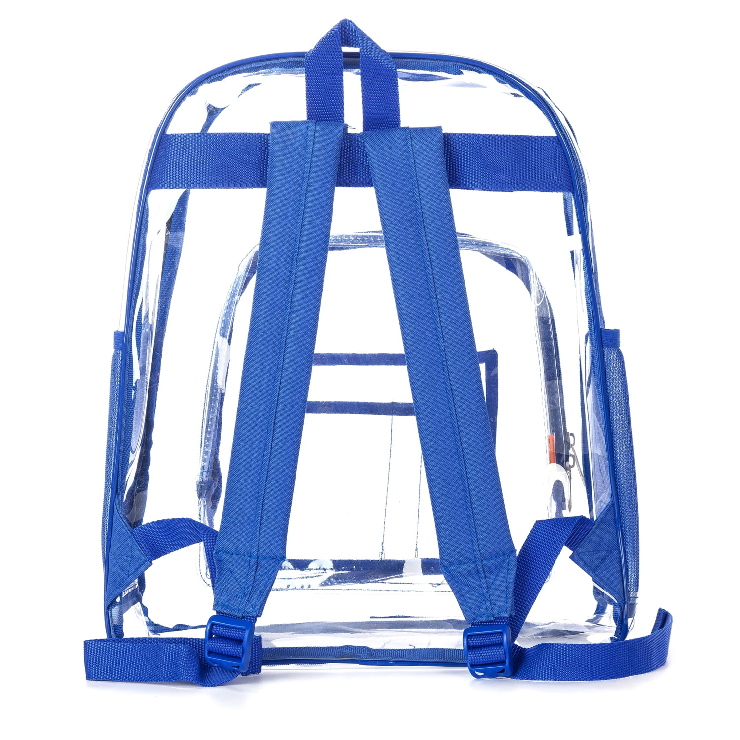 K-Cliffs Unisex Clear Transparent PVC 17" School Backpack in Royal, Teen-Adult