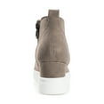 thumbnail image 4 of Journee Womens Clara Round Toe Inside Zip Wedge Sneakers, Widths Available, 4 of 10