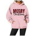 thumbnail image 2 of Merry Christmas Hoodies for Women 2025 Fall Winter Long Sleeve Graphic Hooded Sweatshirt with Pockets Pullover Tops, 2 of 5